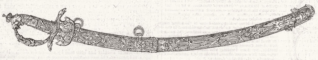 WEST INDIES. State sword for emperor of Haiti 1850 old antique print picture